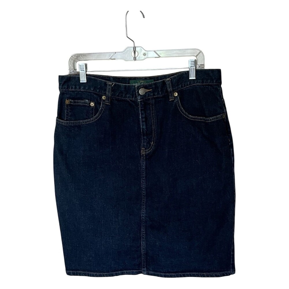 Lauren Ralph Lauren Jeans Co. Cotton-Blend Blue Denim Short Mini Skirt Size 12
